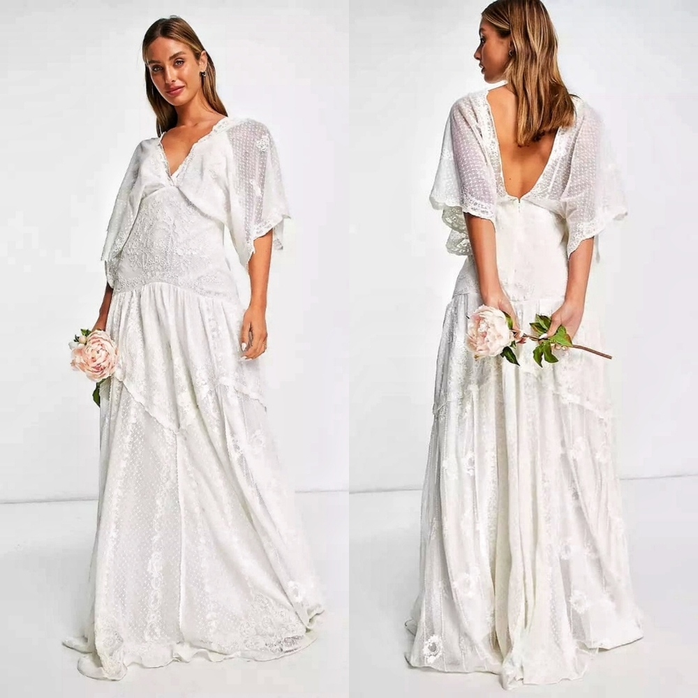ASOS EDITION 🤍 Jessica embroidered textured mesh wedding dress